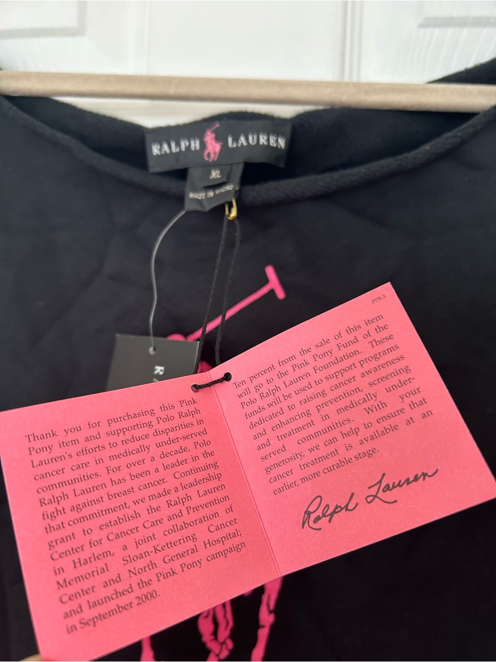 Ralph Lauren Black Label Vintage Pink Pony Off Shoulder Sweatshirt - Picture 7 of 11